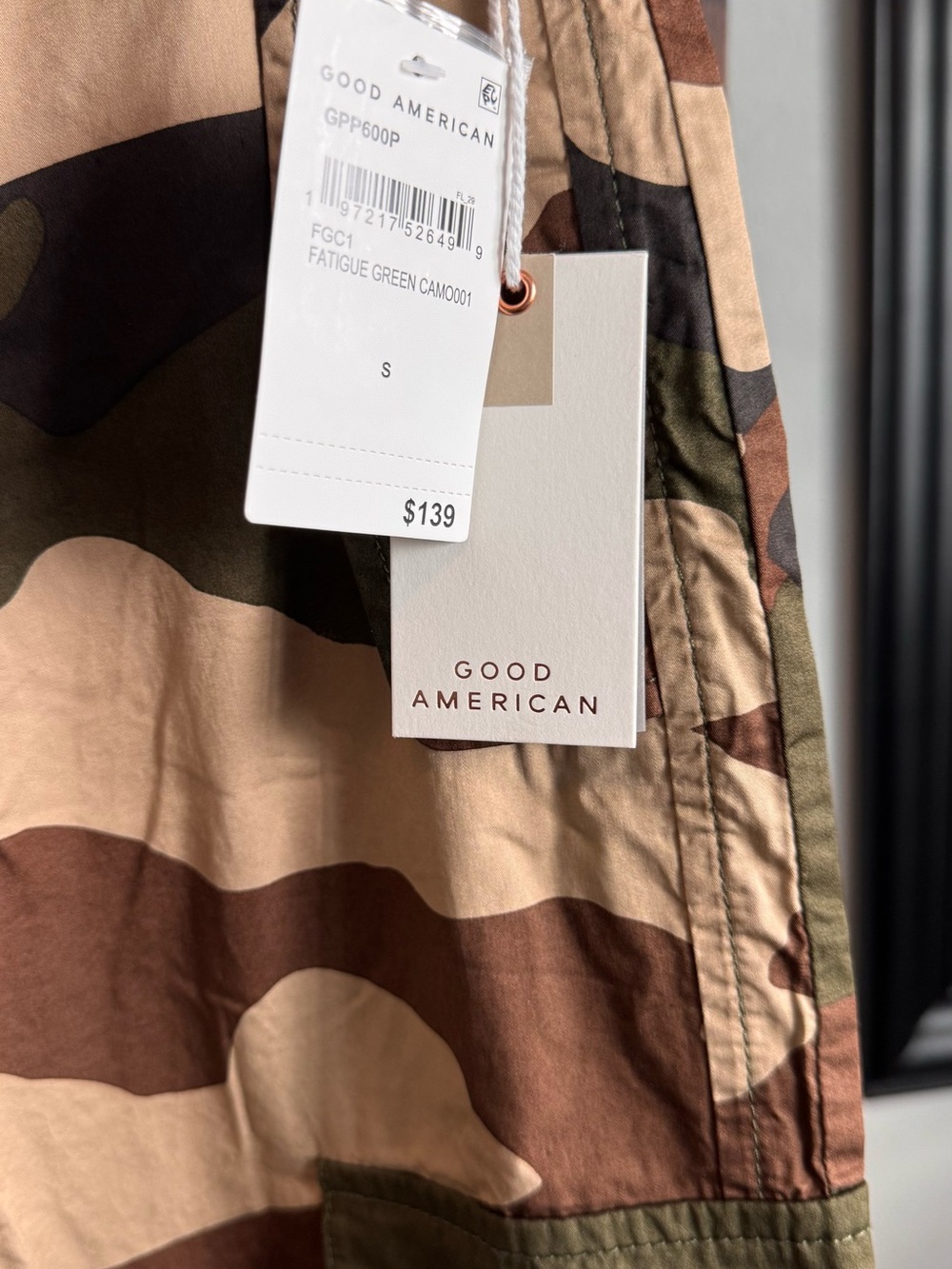 Good American Camo Cargo Pants Fatigue Green Size S NWT $139 - Picture 10 of 15